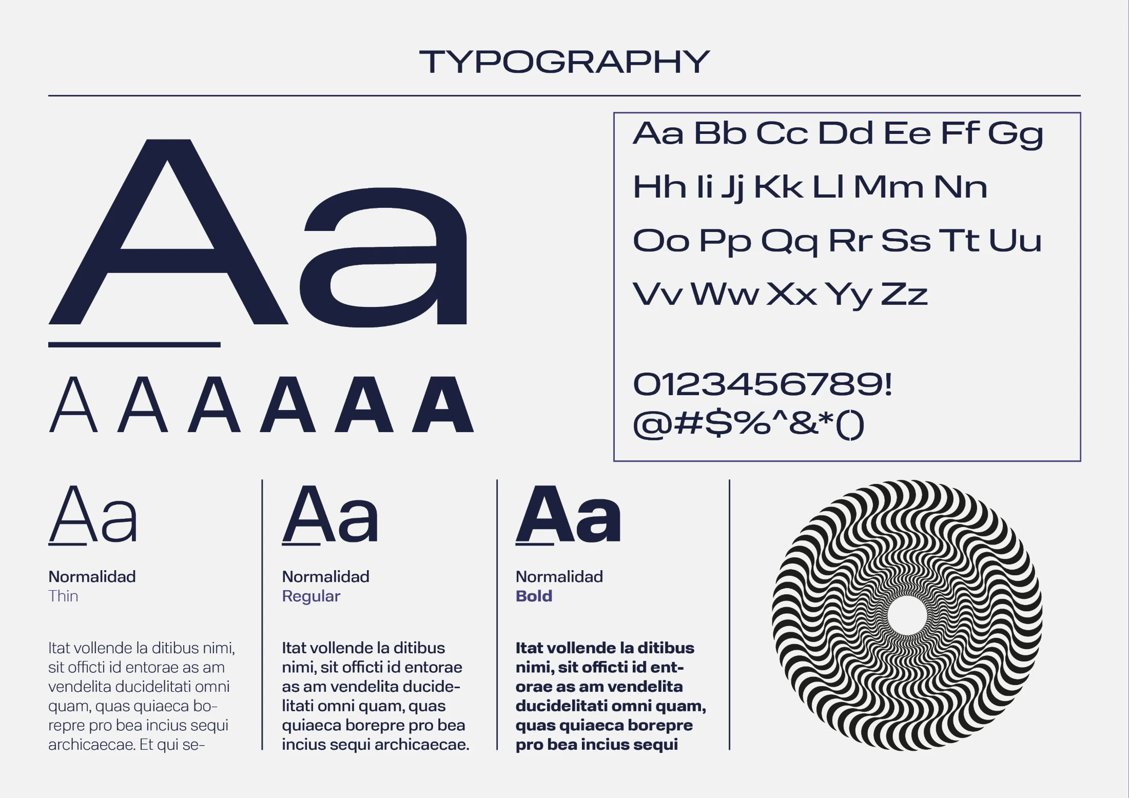 NO.RÉ typography: Normalidad in three weights