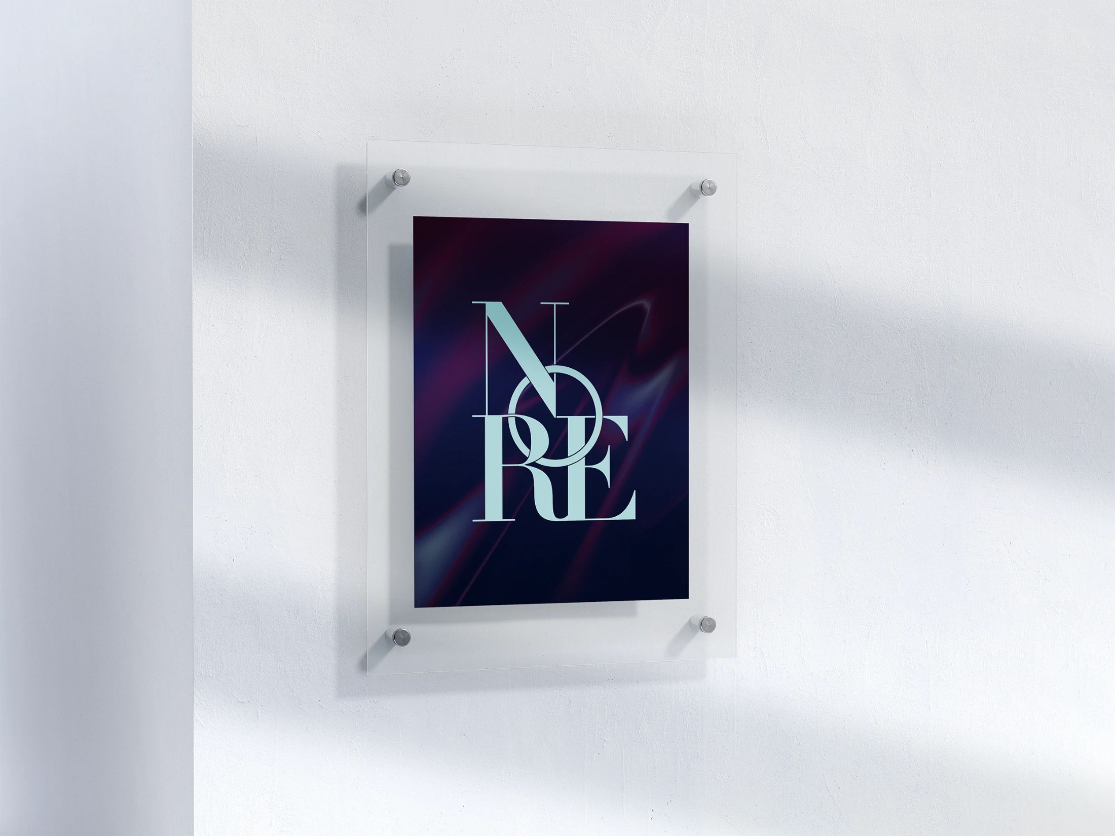 NO.RÉ monogram poster on acrylic wall mount