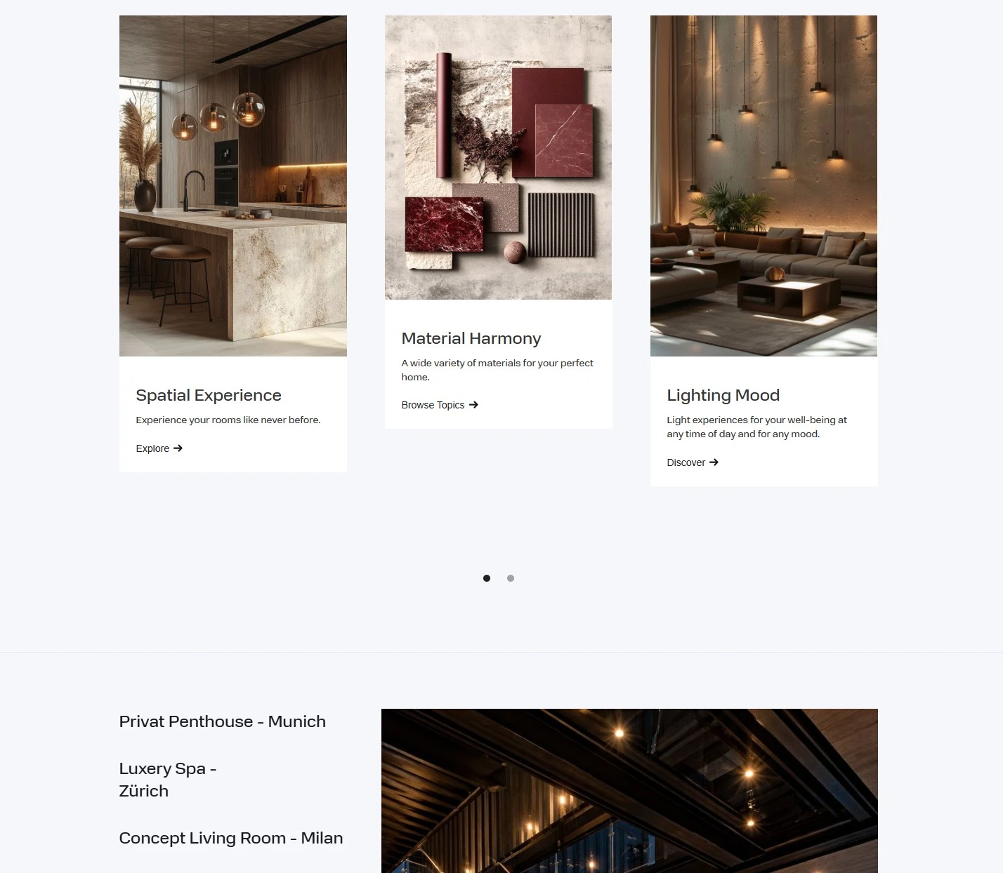 NO.RÉ website concept: Spatial Experience, Material Harmony, Lighting Mood
