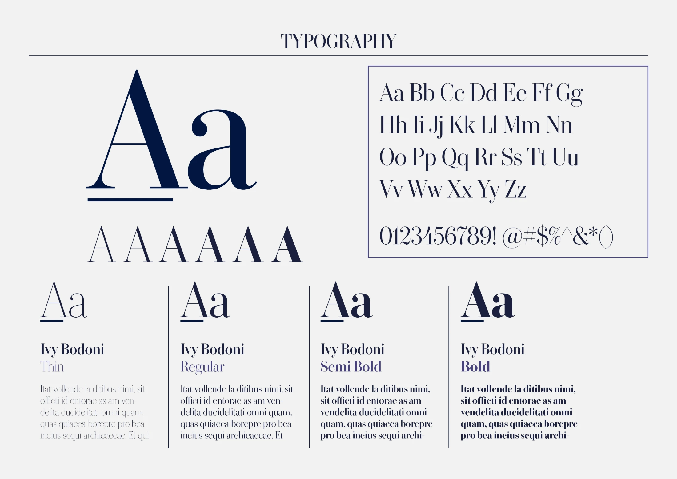 PARAMOR typography: Ivy Bodoni
